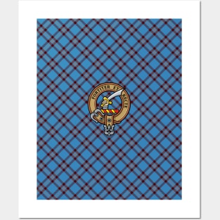 Clan Elliot Crest over Ancient Tartan Posters and Art